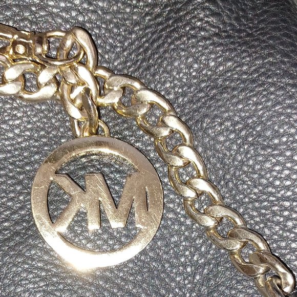 Michael Kors Leather Black with Gold Shoulder Bag